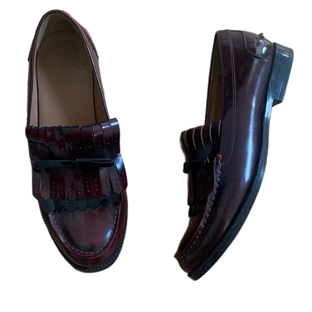 Church's Dark Red Leather Loafers with Fringe